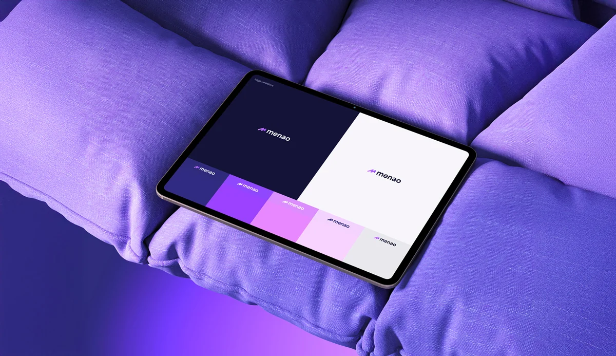 Menao® — brand system applications, visual identity across digital touchpoints
