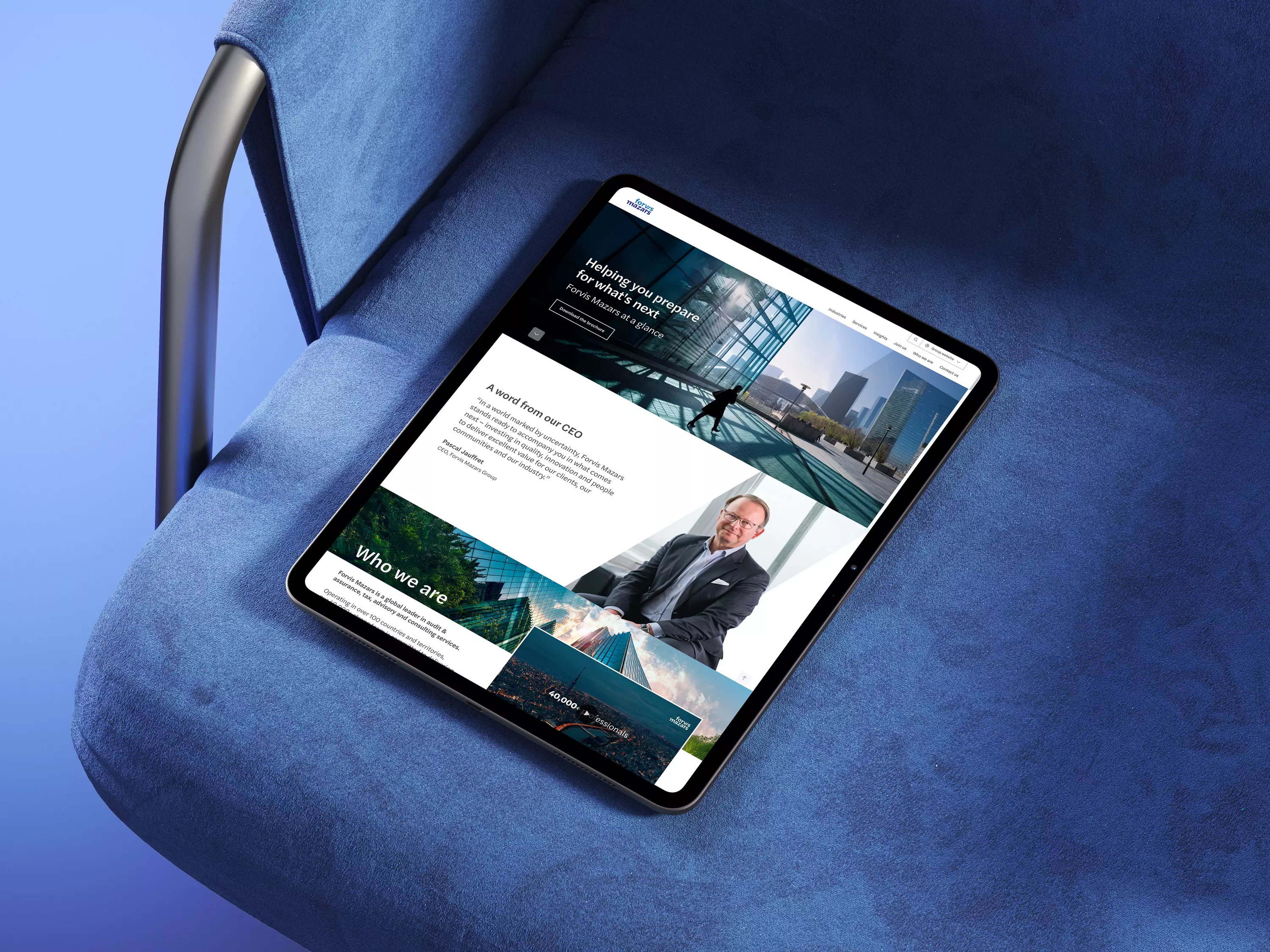 Forvis Mazars — Application de marque, touchpoint digital 1