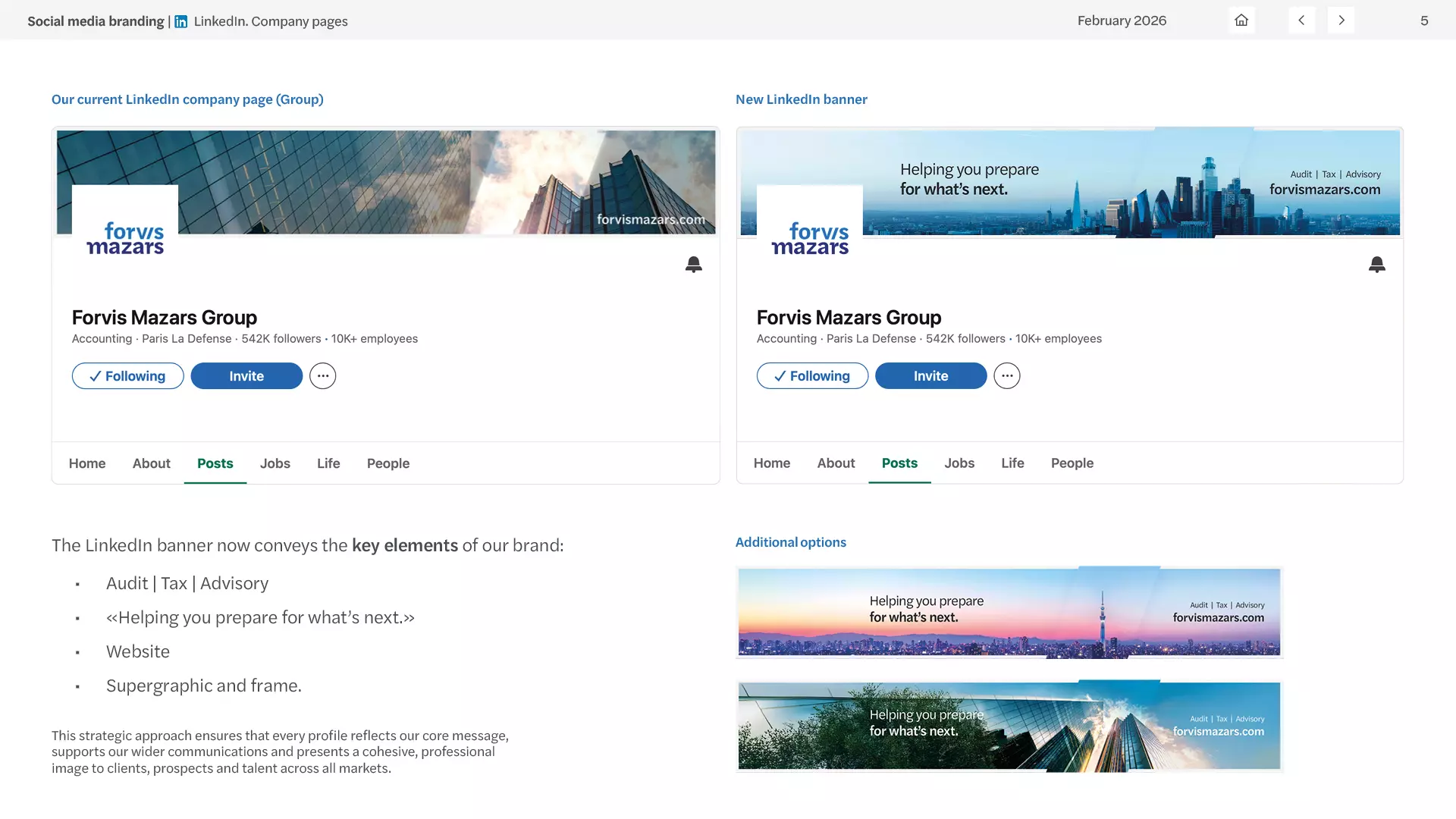 Forvis Mazars — Système de marque réseaux sociaux, visuel 5