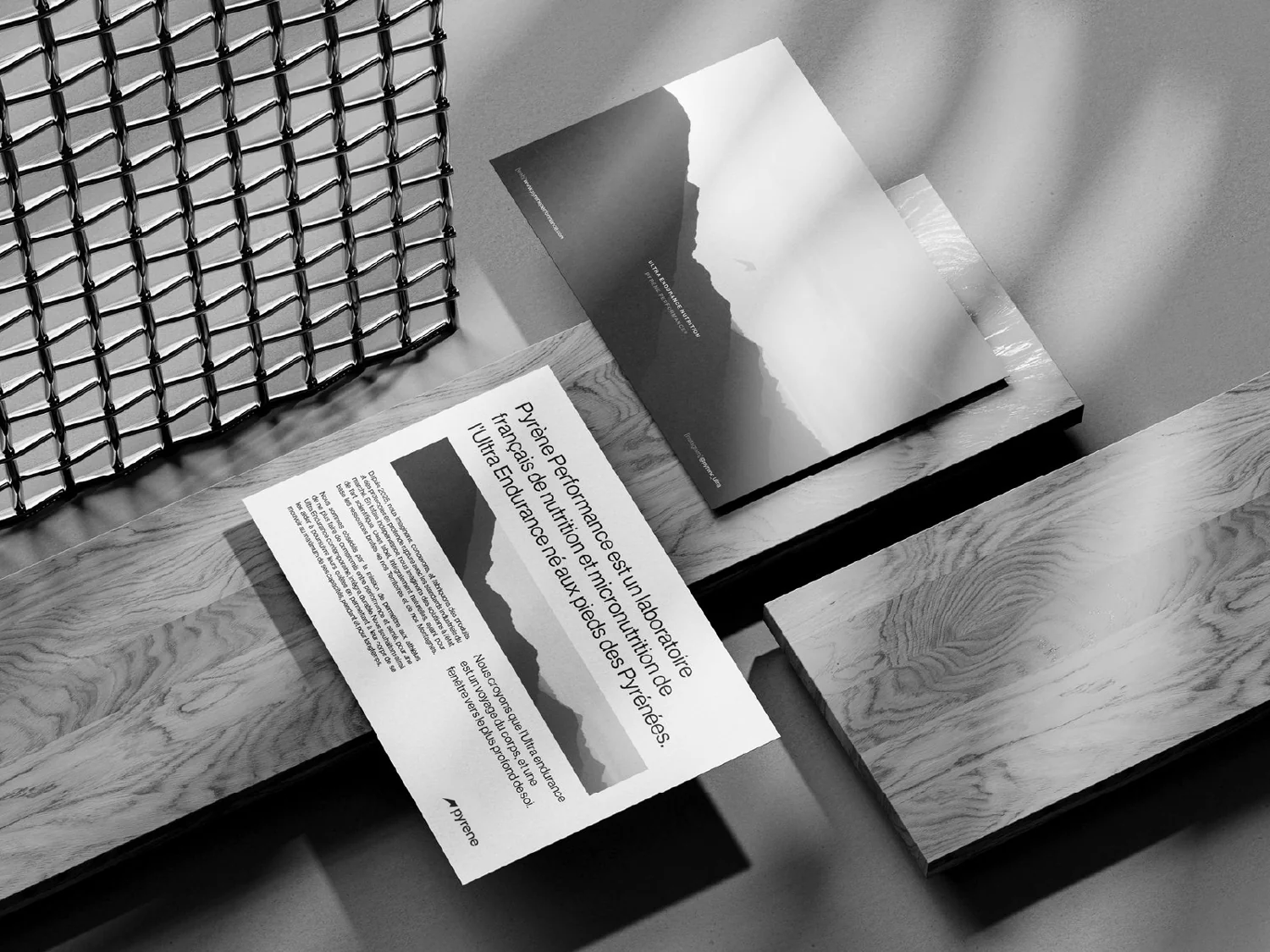 Pyrene® identité de marque — système visuel complet sur fond sombre