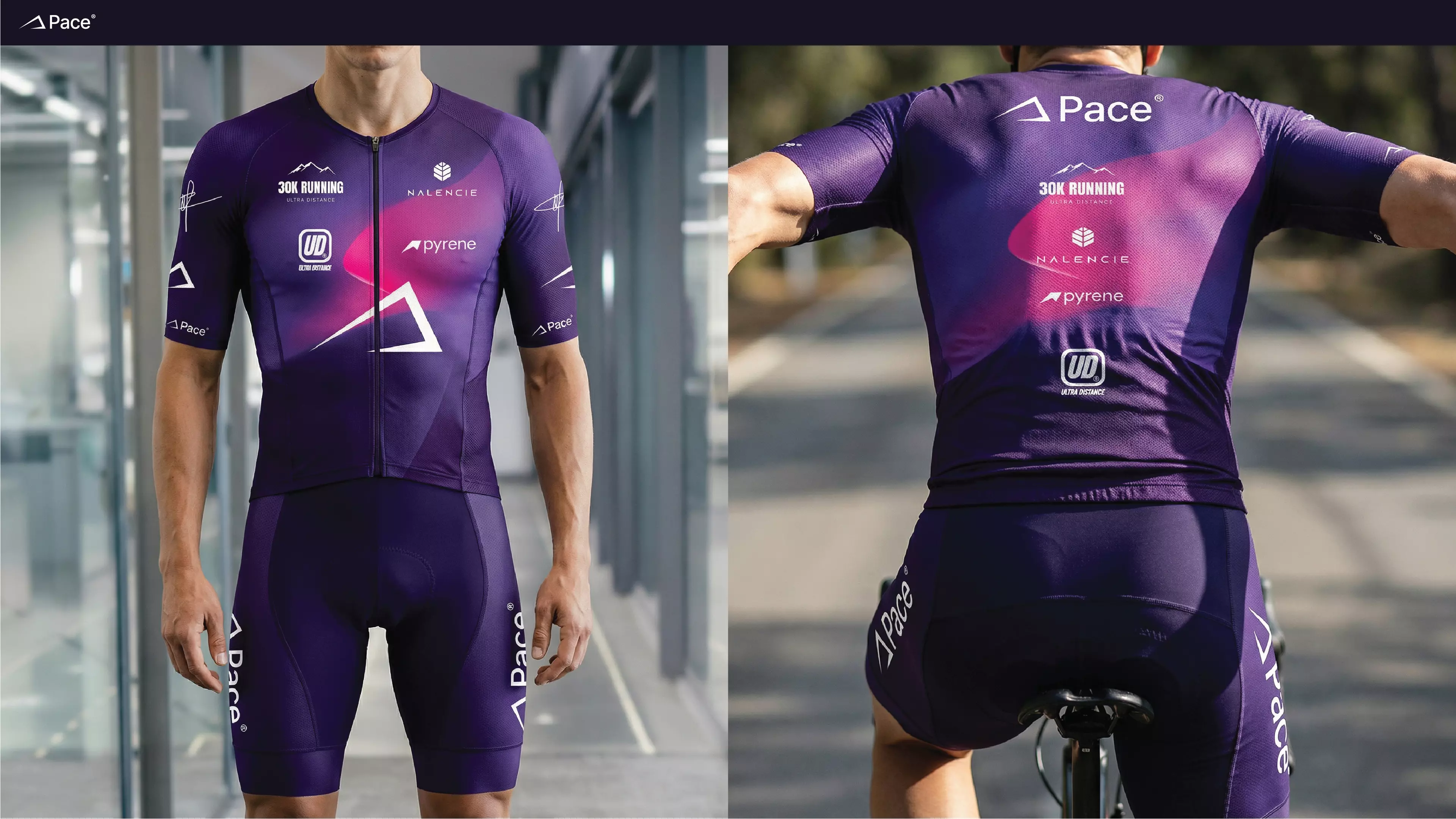 Pace® triathlon kit — cycling jersey back