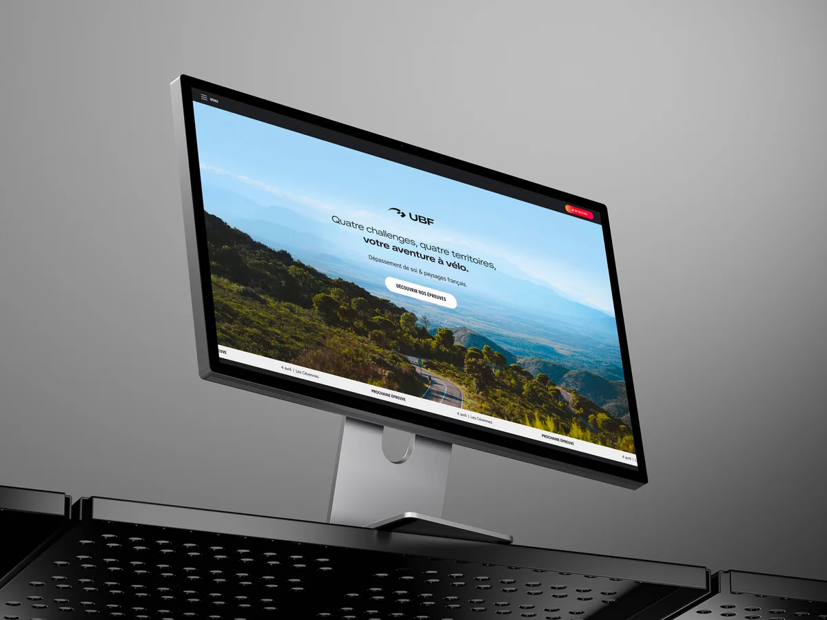 Ultra Bike France® brand application — event signage